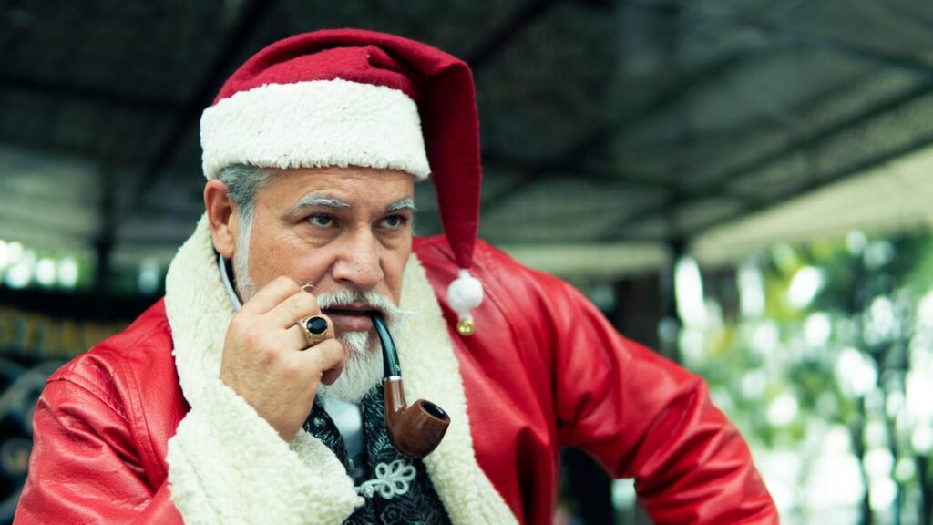 Santa with a pipe