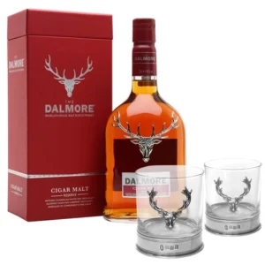 Dalmore Cigar Malt Whisky with Two Pewter Stag Tumblers (70cl / 44%)