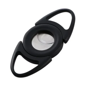 BLD Double Double Blades Finger Round Cigar Cutter - Black