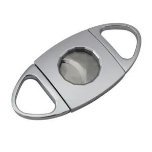 BLD Double Finger Double Blades Oval Cigar Cutter - Chrome/Satin