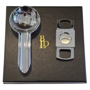 BLD Cigar Ashtray and Cigar Cutter Set - Polished Chrome