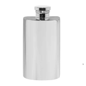 English Pewter 2oz Slimline Plain Pewter Hip Flask (SF223)