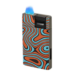 Vector Bishop Flat Flame Lighter - Orange Turquoise Wave