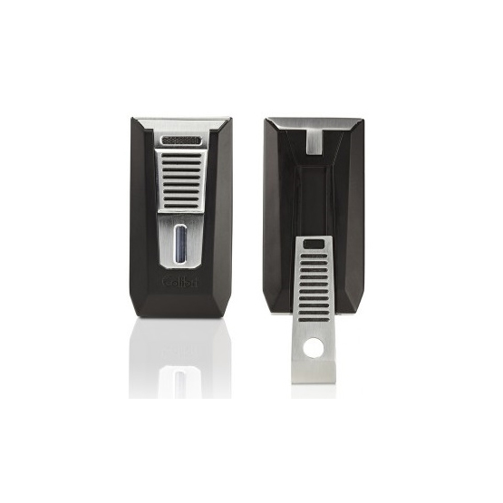 Colibri Slide Double Jet Flame Cigar Lighter - Matte & Chrome