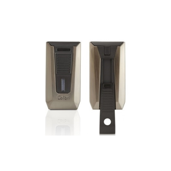 Colibri Slide Double Jet Flame Cigar Lighter - Gunmetal & Matte Black