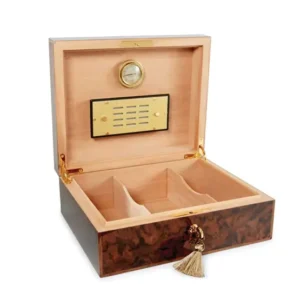 Elie Bleu Walnut Burl Humidor - 75 Cigar Capacity