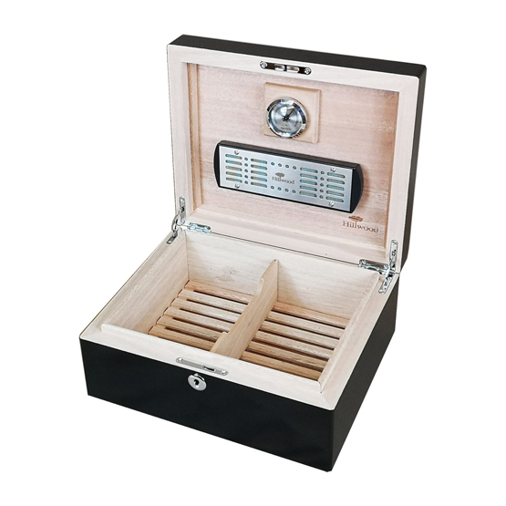 Hillwood Piano Black Cigar Humidor (BK025H) - 25 Cigar Capacity