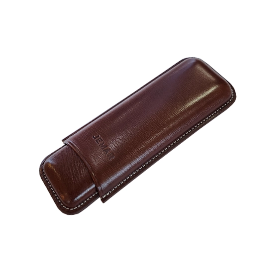 Jemar Brown Leather Cigar Case - 2 Corona