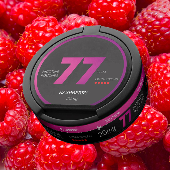 77 Nicotine Pouches Raspberry 20mg - Single Tin