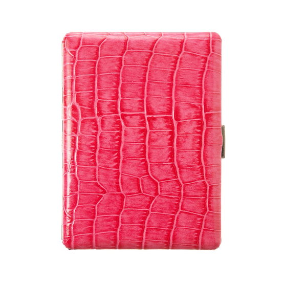Tsubota Pearl Cosmos Croco Cigarette Case - Pink
