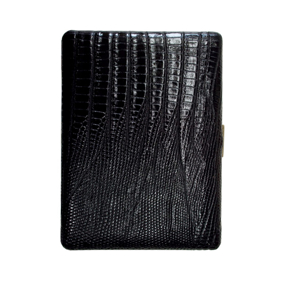 Tsubota Pearl Cosmos Lizard Cigarette Case - Black