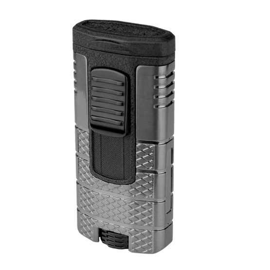 Xikar Tactical Triple Jet Flame Cigar Lighter - Gunmetal and Black
