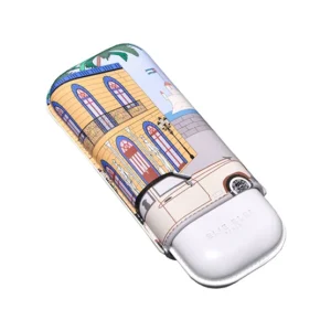 Elie Bleu 2 Cigar Leather Case- ''Casa Cubana Le Parisien''