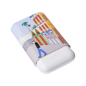 Elie Bleu 3 Cigar Leather Case- ''Casa Cubana Le Parisien''