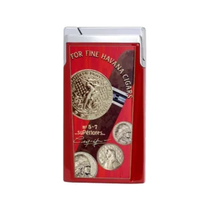 Elie Bleu J-15 Single Jet Flame Lighter ''Medals'' - Red