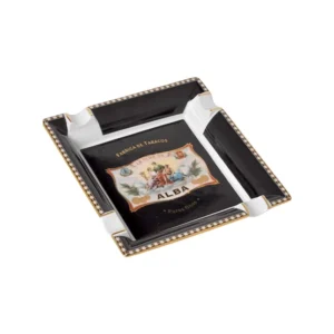 Elie Bleu Large Porcelain Flor De Alba Ashtray (4 Cigars) - Black