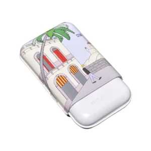 Elie Bleu Leather Cigar Case Casa Cubana No.2 - 3 Robusto