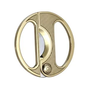 Elie Bleu Round Cigar Cutter - Gold Pinstripe