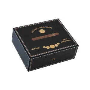 Elie Bleu Medals Black Tinted Sycamore Humidor – 75 Cigar Capacity