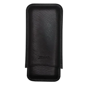 Jemar Black Leather Cigar Case - 3 Corona