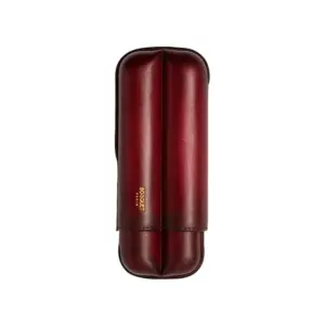 Bosquet Paris Patina Red Wine Smooth Calf Leather Cigar Case - 2 Cigars