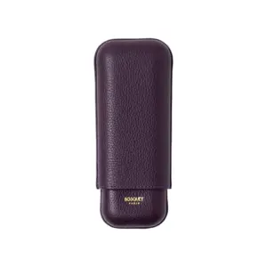 Bosquet Paris Purple Grained Calf Leather Cigar Case – 2 Cigars