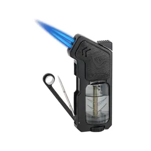 Vector Shadow Double Jet Flame Cigar Lighter - Clear