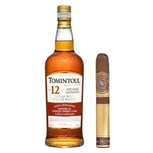 Tomintoul 12 Year Old Oloroso Sherry Cask Single Malt Scotch Whisky (70cl / 40%) with Rocky Patel Gold Label Robusto Cigar Pairing