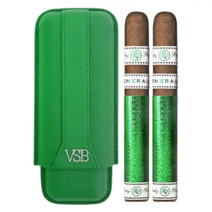 VSB Green 2 Finger Leather Case and Double Rocky Patel Emerald Toro Christmas Cigar Deal