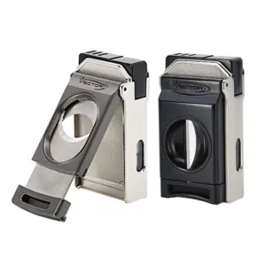 Vector Switch Double Jet Flame Lighter & Cutter - Nickel/Satin