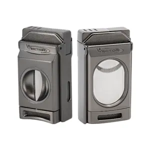 Vector Switch Double Jet Flame Lighter & Cutter - Gunmetal/Satin