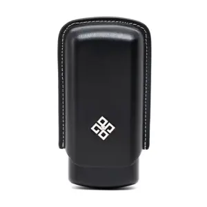 Alestimo Cigar Case for 2 Cigars - Black and Black