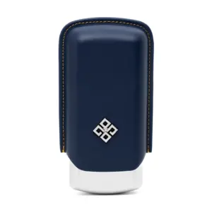 Alestimo Cigar Case for 2 Cigars - Blue and Silver