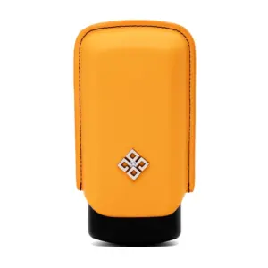 Alestimo Cigar Case for 2 Cigars - Orange and Black